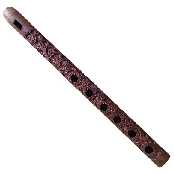 Other - Hand Carved Wooden Flute Crafted in India ? Musical Instrument Decor Record…